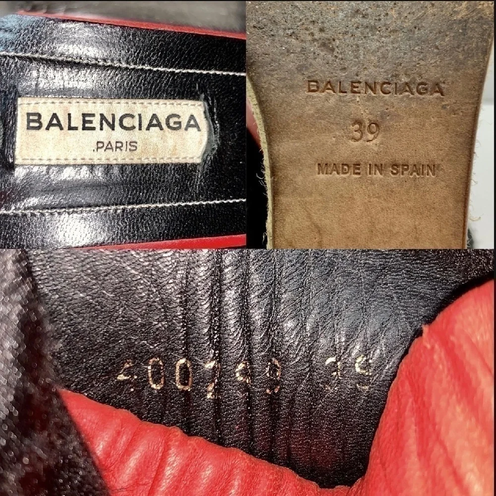 Balenciaga RED LEATHER ESPADRILLES HEELS Pumps